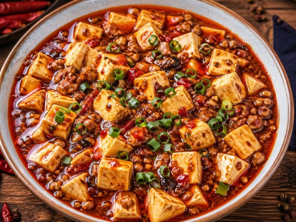 Mapo Tofu spicy Sichuan tofu dish with soft tofu in rich chili sauce