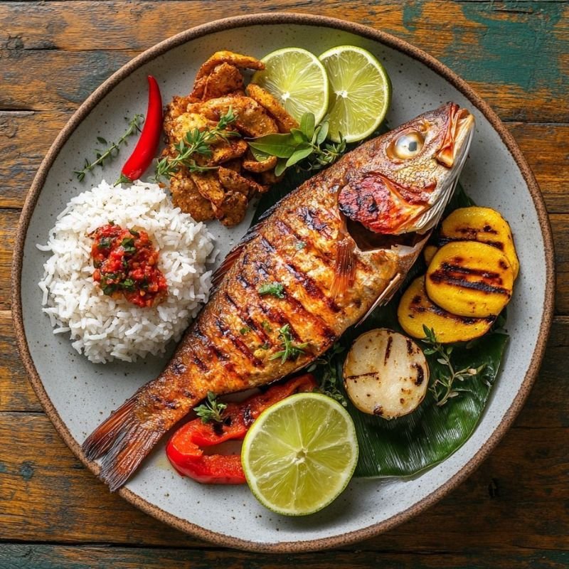 Amazonian Colombian food cooked over an open fire