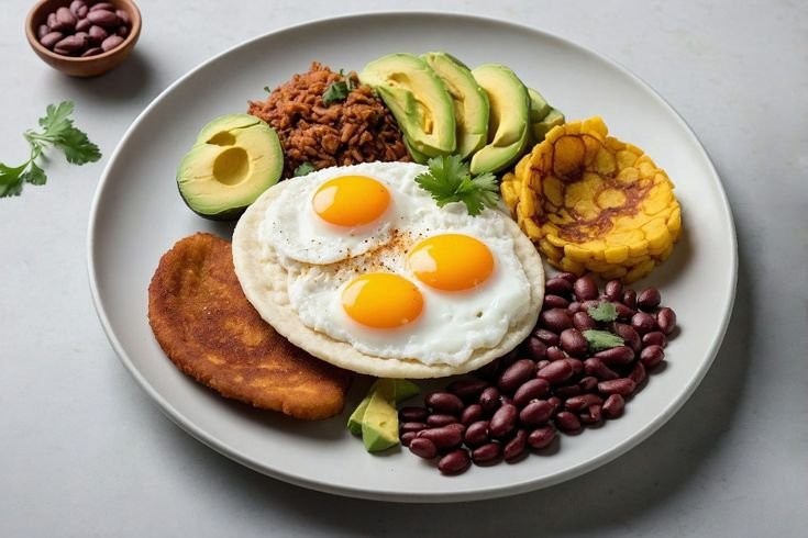 Traditional Andean Colombian cuisine with soup and grilled meat