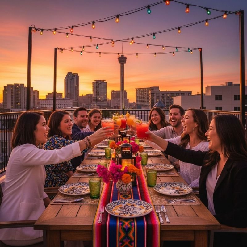“Friends and family enjoying traditional Argentinian dining culture.”