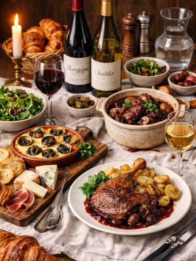 The most iconic Gourmet French Foods you must try a stunning display of foie gras, crème brûlée, escargot, and bouillabaisse