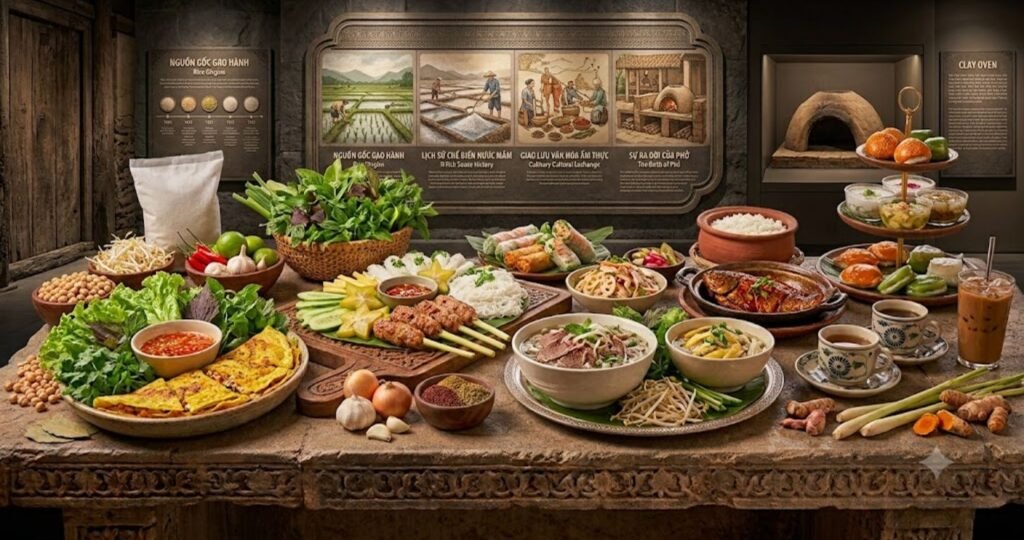 Traditional Vietnamese food inspired by centuries of culinary history, featuring authentic dishes and Vietnam's rich cultural heritage.