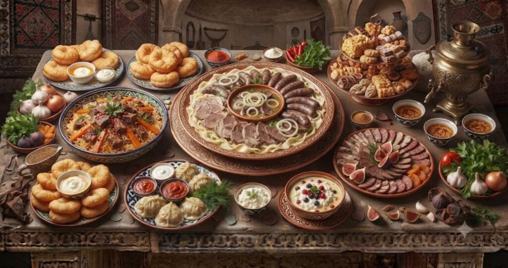 Kazakhstan Food gaining worldwide recognition for its authentic flavors, traditional dishes, rich nomadic heritage, and unique Central Asian cuisine.