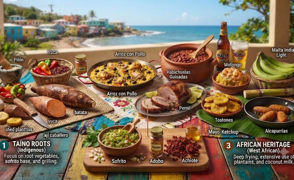 What Makes Puerto Rican Food Unique? Traditional Puerto Rican dishes featuring mofongo, arroz con gandules, roasted pork, plantains, and authentic Caribbean flavors.