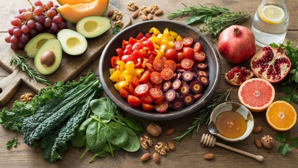 Vegetables for healthy skin rich in vitamins, minerals, and antioxidants